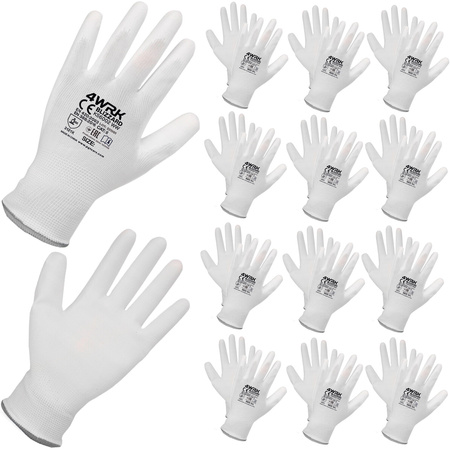 Nylon & Polyurethan Arbeitshandschuhe, Größe 8 M 12stk.