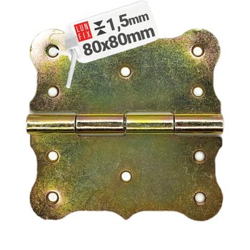 Scharnier Verzinkt Gelb Dekorativ 80x80x1,5mm