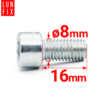 Zylinderkopfschrauben mit Innensechskant M8x16 mm Festigkeitsklasse 8.8 1kg (80 Stk.) bis Kopf DIN 912