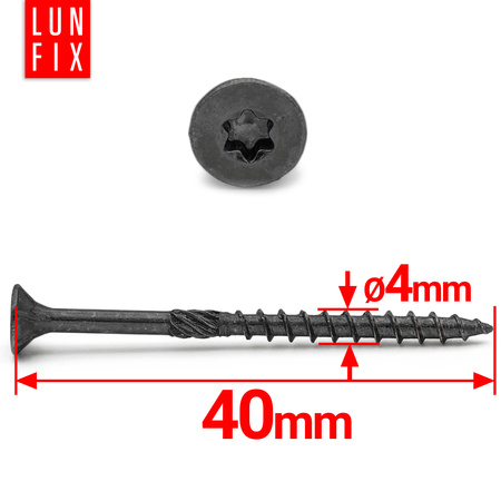 Shwarz spanplattenschrauben 4x40 50stk.
