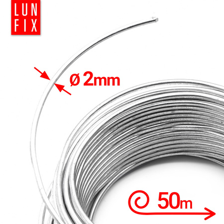 Spanndraht Gartendraht Silber Verzinkt 50m Ø2mm