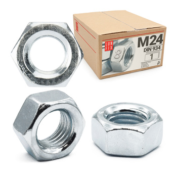 Sechskantmutter M24 - 1 Stück Festigkeit 8 Verzinkter Stahl, Regelgewinde DIN 934