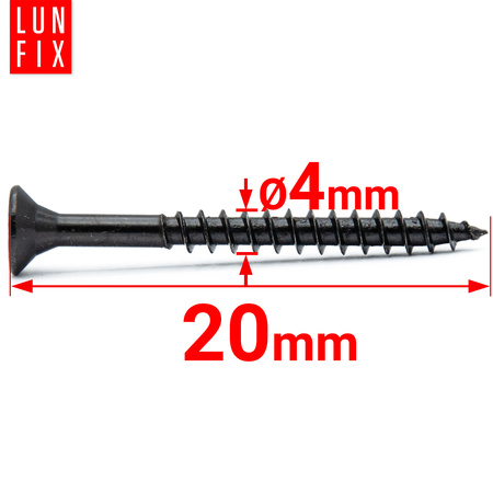 Universalschraube 4x20 mm Schwarz Verzinkt 100st