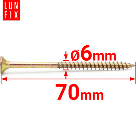 Universalschraube 6,0x70 mm 200 Stück Kreuzschlitz PZ3