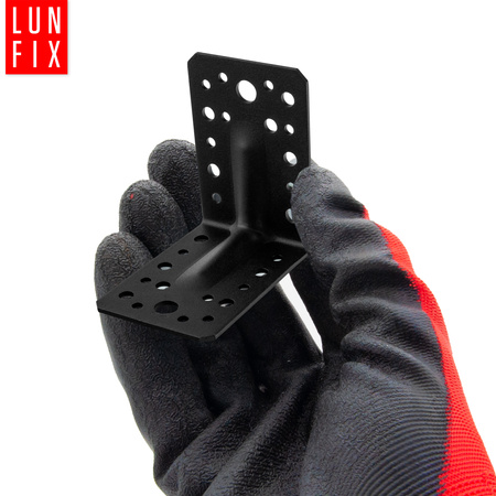 Shwarz Winkelverbinder Lochplattenwinkel 90x90x65x2 10stk