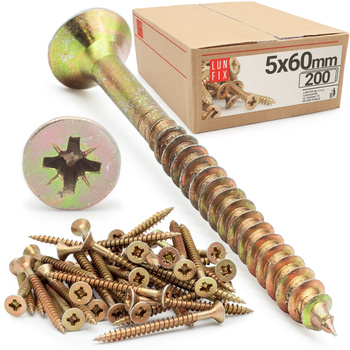 Universalschraube 5,0x60 mm 200 Stück Kreuzschlitz PZ2