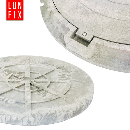 Kanaldeckel Schachtabdeckung mit Flanschrahmen DN 600 mm A15 1,5t Hellgrau