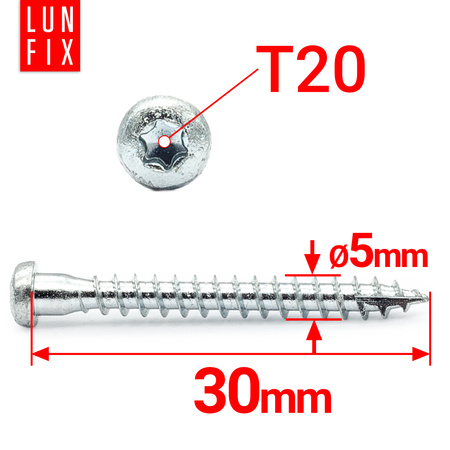 Winkelbeschlagschraube 5x30 mm TX20 250 St.