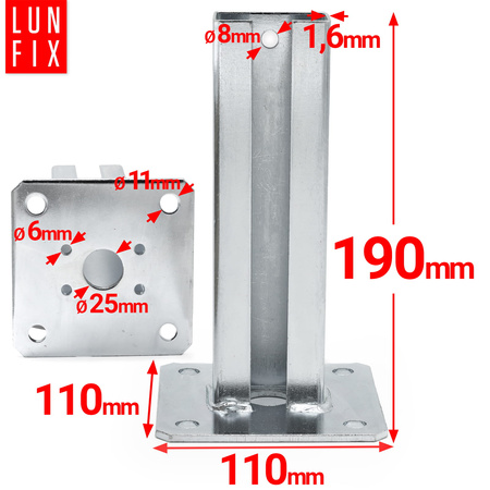 Pfostenträger 60x40x1,6mm