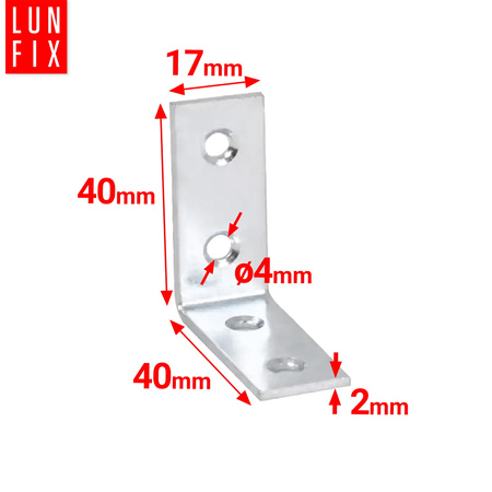 Stuhlwinkel Konstruktionswinkel 40x40x17x2 mm 10 Stück