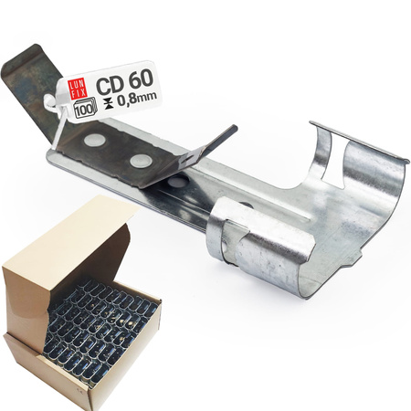 100 x Schnellabhänger mit Feder Für Deckenprofile CD 60/27