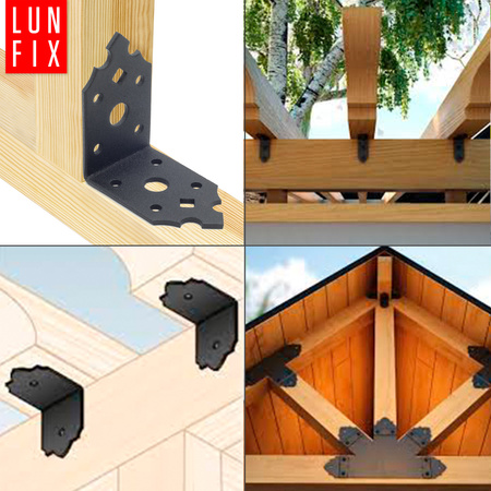 Dekorativer Winkel schwarz 80x80x40x2,5 mm