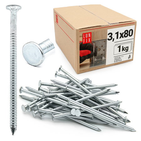 Rillennagel 3x80 1kg verzinkter