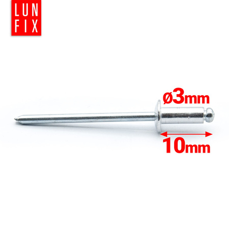 Aluminium Blindnieten DIN7337 3x10 mm 1kg Silber