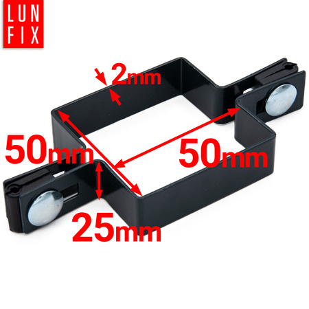 Mittelschelle Vierkant für 50x50 mm Pfosten Graphit
