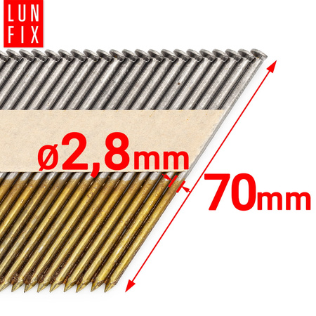 34° Grad Nagel Glatt 2,8 x 70 mm Packung 3000 Stück