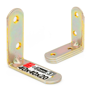 Möbelbauwinkel Gelb Verzinkt 40x40x20x2 mm 3 Stück