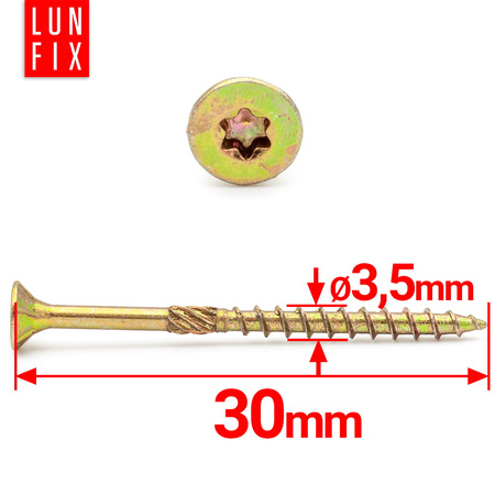 Spanplattenschrauben 3,5x30 mm 500 Stück TX10