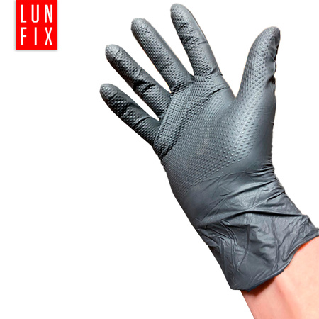 Puderfreie Nitril-Arbeitshandschuhe Größe 8 M Schwarz 50 stk (25 paar)