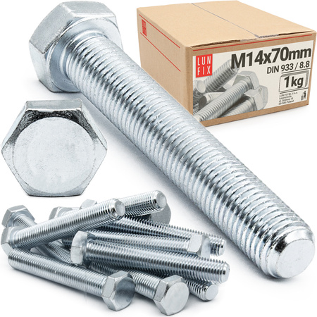 Sechskantschrauben M14x70 DIN 933 1 kg (ca.9 Stk.)