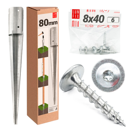 Montage Satz: Bodenhülse runden 80 cm + Schrauben