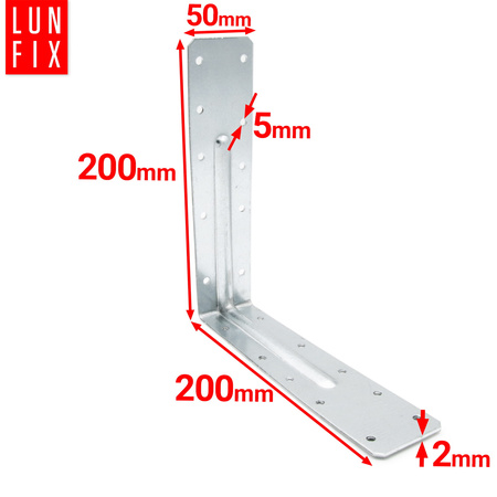Winkelverbinder Lochplattenwinkel 200x200x50x2