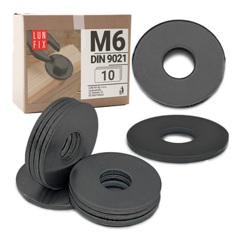 Runde Unterlegscheibe M6 Shwarz verzinkt DIN9021 10stk