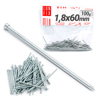 Sockelleisten Nägel 1,8x60 100g Silber Verzinkter