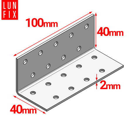 Winkelverbinder 40x40x100x2 10 Stück