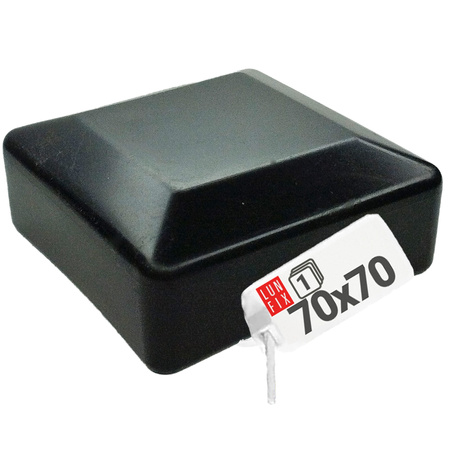 Pfostenkappen Schwarz 70x70 mm Eckig 1 stuck