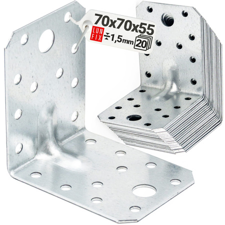 20 Stück Schwerlast Winkelverbinder 70x70x55
