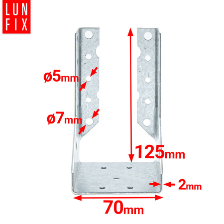 Balkenschuh Typ B 70x125 mm