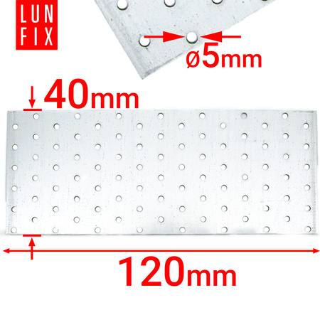 Flachverbinder 120x40x2mm Lochplatte 1 Stk