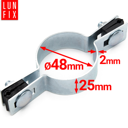 Mittelschelle Rund für 48 mm Pfosten Verzinkt