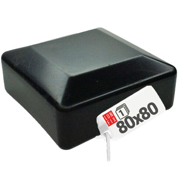 Pfostenkappen Schwarz 80x80 mm Eckig 1 stuck