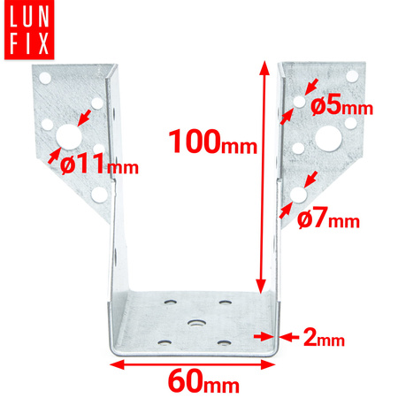 Balkenschuh Typ A 60x100 mm