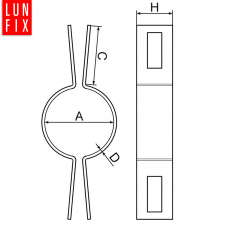 Mittelschelle Rund für 42 mm Pfosten Graphit