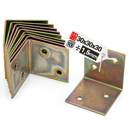 Breitwinkel Eckwinkel Verzinkt 30x30x30x1,5mm 10stk.