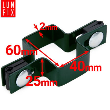 Mittelschelle Vierkant für 40x60 mm Pfosten Grün