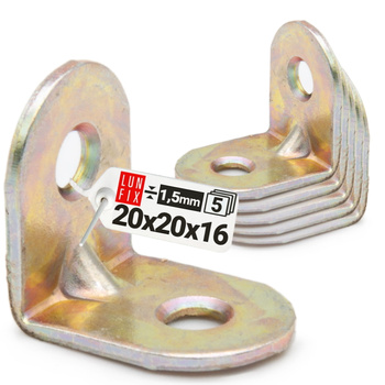 Möbelbauwinkel Gelb Verzinkt 20x20x16x1,5 mm 5 Stück