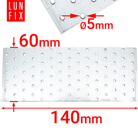 Flachverbinder 140x60x2mm Lochplatte 1 Stk