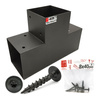 Montage Satz: Schwarz Eckverbinder T 9 x 9 cm + Schrauben