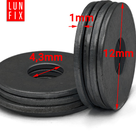 Runde Unterlegscheibe M4 Shwarz verzinkt DIN9021 10stk