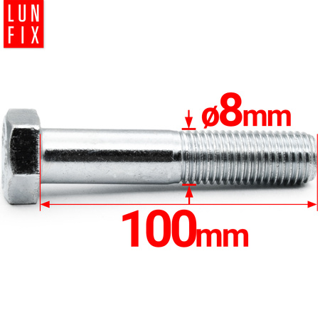 Sechskantschrauben M8x100 DIN 931 1 kg (ca.22 Stk.) Teilgewinde Klasse 8.8