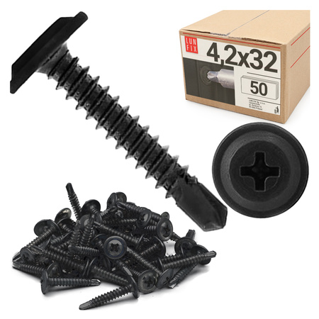 Bohrschrauben Schwarz 4,2 x 32 mm 50 Stk.