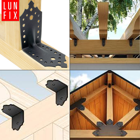 Dekorativer Winkel schwarz 115x115x65x2,5 mm