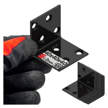 Breitwinkel Eckwinkel Shwarz 40x40x40x2 mm 10stk.