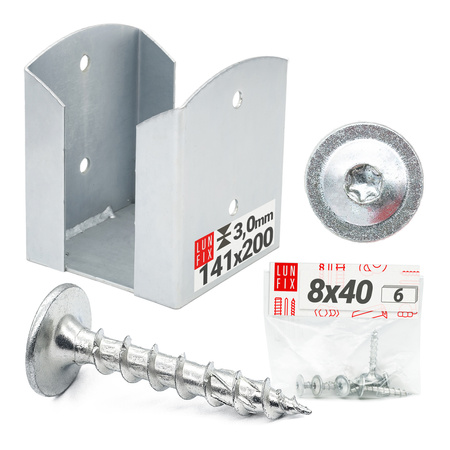 Montage Satz: Pfostenboden 140 + Shchrauben