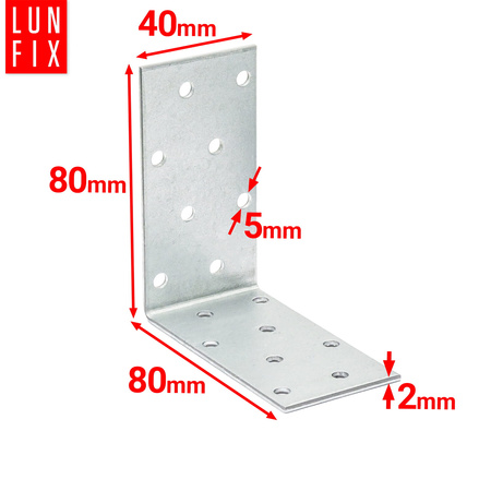 Winkelverbinder 80x80x40x2 20 Stück