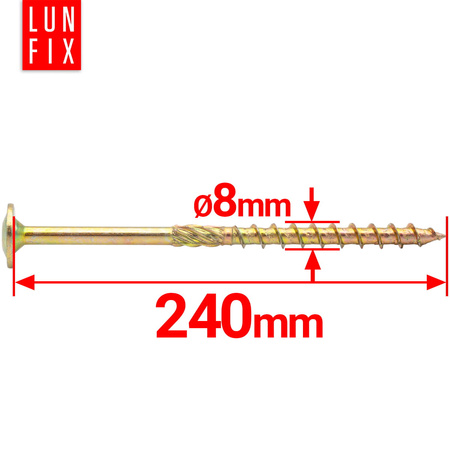 Tellerkopfschrauben 8x240 mm 50 Stück TX40